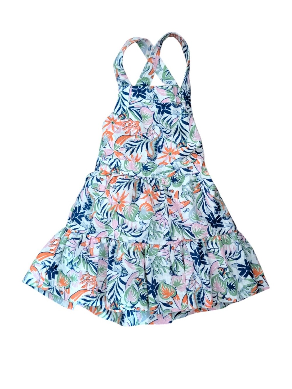 Polo Ralph Lauren Tropical Print Linen Cotton Sundress Size 2 Toddler